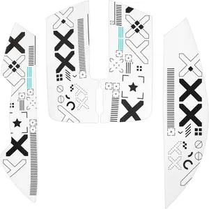 Mouse Anti-Slip Grip Tape for Superlight Wireless Gaming Mice,Universal Fit, Sweat-Resistant, Elastic Side Grips, Effortless Application, Ultra-Thin Design (0.5mm/0.02in)- White