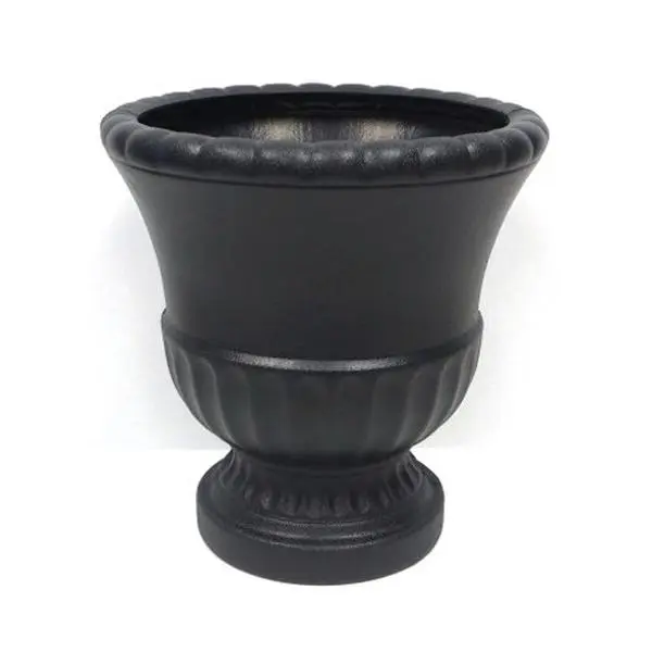 Union Products 53304SC Urn Shape Garden Planter - 12.5 in. Grecian, Black