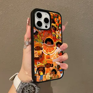 Adorable Magnetic Case for iPhone11/12/13/14/15/16/promax Orange Blossom Art MagSafe Compatible, Lightweight, Anti-Fall | Girly & Chic Style