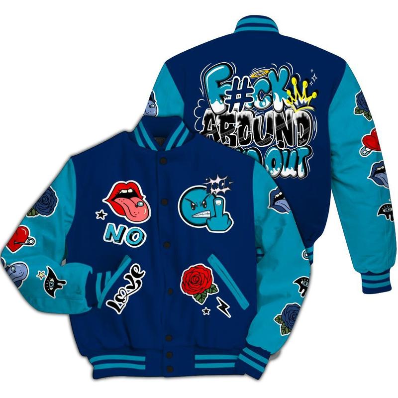 Kobe 5 X-Ray - FK Around Find Out All Over Print, Men’s Baseball Jacket – Casual Varsity Style