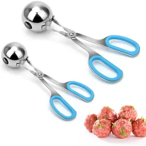 Meatball Maker,  2 count None-stick Meatball Scoop Ball Maker with Detachable Anti-Slip Handles, Stainless Steel Meat Baller Cake Pop Scoop for Kitchen (1.38"&1.78")