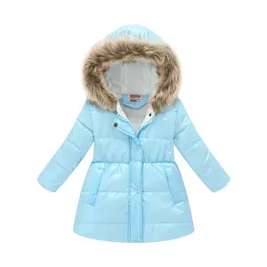New Winter Thickened Hooded Jacket Boys and Girls, Medium to Long Length