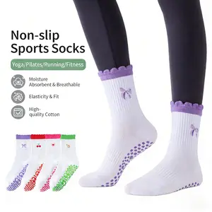 Ladies' Pilates anti-slip socks, yoga anti-slip socks, cute heart-shaped pattern, non-slip socks, suitable for yoga, Pilates, ballet, gym exercise, dance