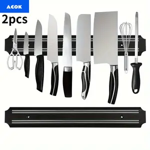 2 pieces of magnetic knife holder, 19.69 inch magnetic knife holder, knife holder magnet, kitchen utensil holder, tool holder, multi-purpose magnetic knife holder