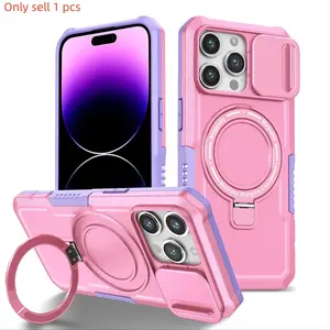 360° Ring Holder Design Phone Case with Lens Protector, Lightweight Case, Durable Phone Protective Cover, Shockproof Phone Cover, Phone Accessories Compatible with iPhone, Casing compatible with iPhone 17 16 15 14 13 12 11 X XS XR Pro Max Plus Air