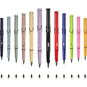 12 Sets Forever Pencil, Infinity Pencils for Writing Drawing Sketching, Everlasting Pencil for  Office School (12 Pens + 12 Erasers + 12 Replaceable Nibs)