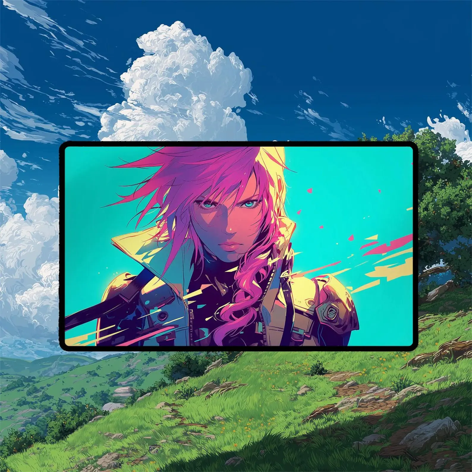 Lightning Final Fantasy Playmat: Anime TCG Gaming Mat with Zones