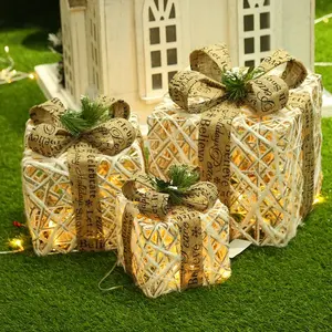 christmas gift wrap Beautiful wrought iron gift box in Red and gold