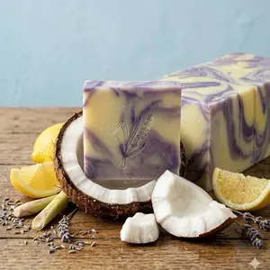 Amelia Beauty Tret La Reine Natural Lemon & Lavender Brightening Soap Bar with Coconut Oil and Lavender Extract