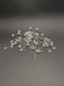 50pcs Transparent Diamond Positioning Pins, Home Sewing DIY Fix Wedding Bouquet Stabilizer, Household Large Headpins