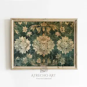 DARK GREEN TEXTILE | Printed Artwork | TE34
