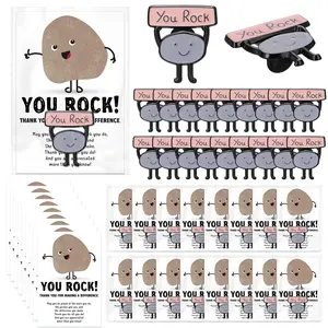 You Rock Pins Set Funny Employee Appreciation Gift for Nurse Teacher IT Service Industry Workers Coworkers Team Leader Lapel Pins with Cards Bags for Decorate Jackets Hats Backpacks