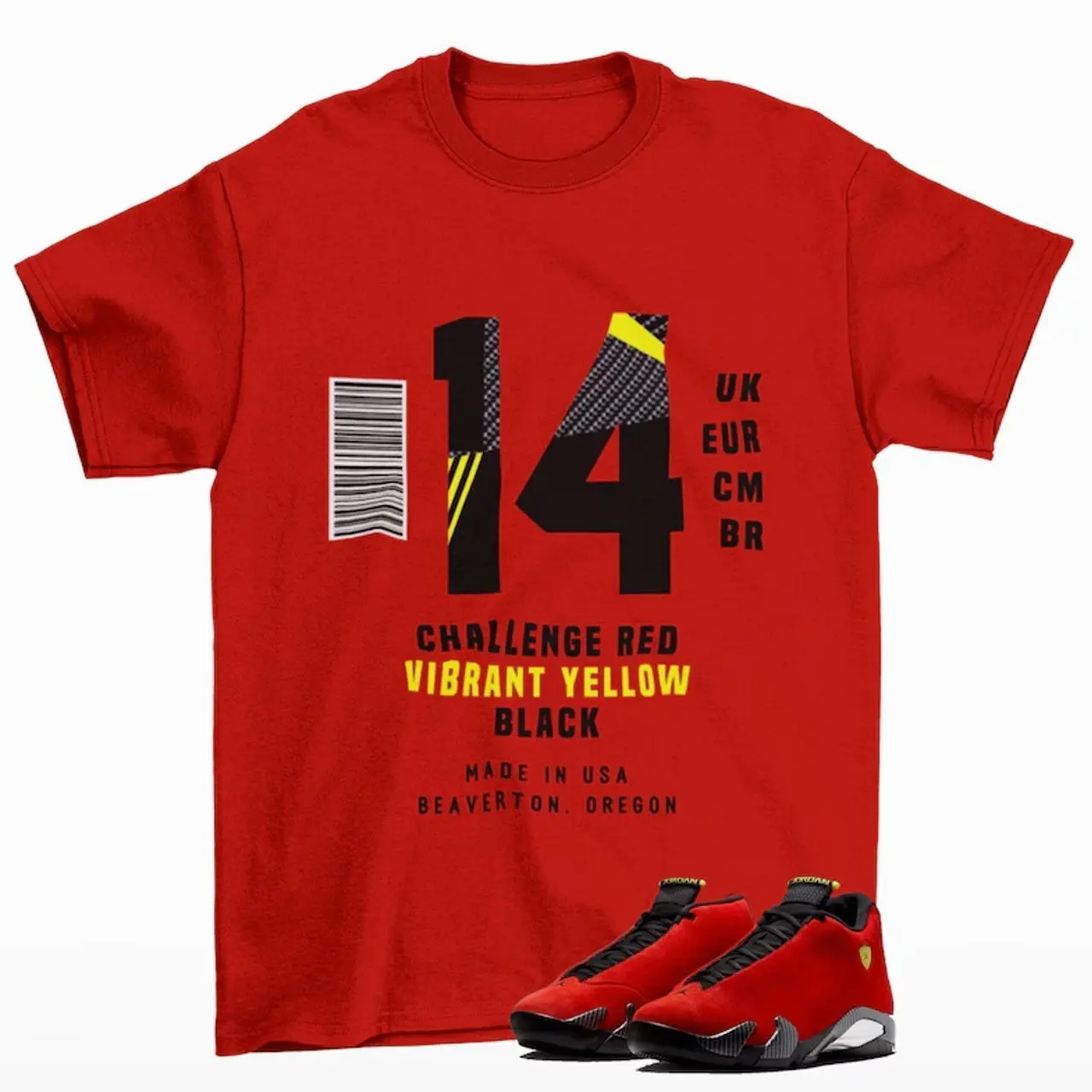 JD 14 Challenge Red Sneaker Matching Tee Shirt