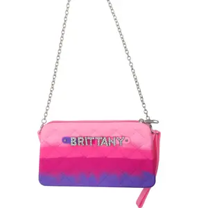 Multicolor crossbody pink purple+ personalized included