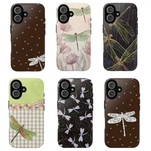 Whimsical Dragonfly Phone Case – Vintage Botanical Insect Aesthetic, Elegant Fairycore Nature Art iPhone Case for iPhone 17 Pro Max 17 Air 17Pro 16 15 14 13 12 11 Pro Max & Samsung Galaxy S21-S25, Soft Floral