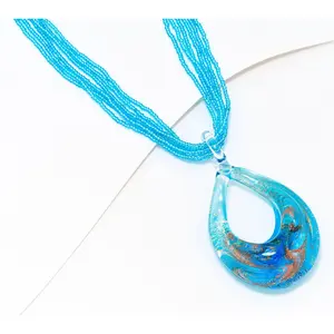 David Markstein Murano Glass Pendant with Multi-Strand Necklace