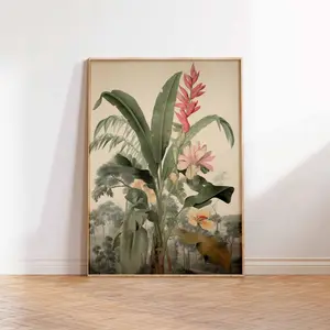 Henri Rousseau Botanical Print Floral Posters, Boho Floral Wall Print, Botanical Art, Tropical Decor, Jungle Aesthetic, Tropical Decor Gift