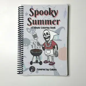 Spooky Summer Bold and Simple Activity Coloring Book Spiral Bound cozy halloween