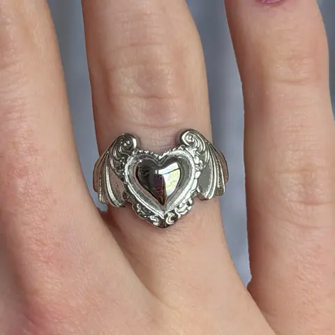 Bat Wing Heart Ring | Stainless Steel Non-tarnishing Jewelry