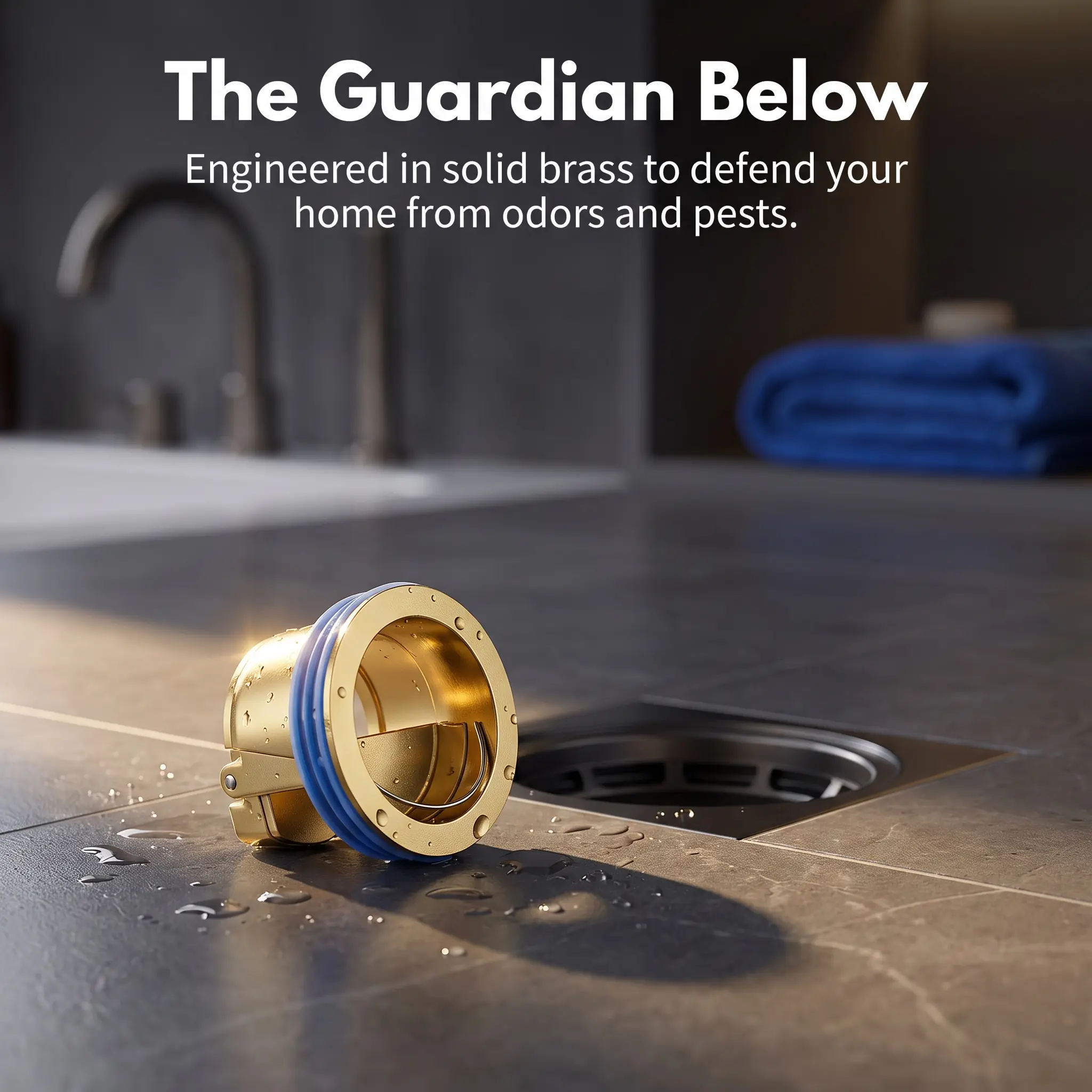 Brass Gravity Flip-Type Anti-Odor Floor Drain Core, Universal Sewer Replacement Insert for Bathroom & Kitchen, Prevents Backflow, Odors and Insects