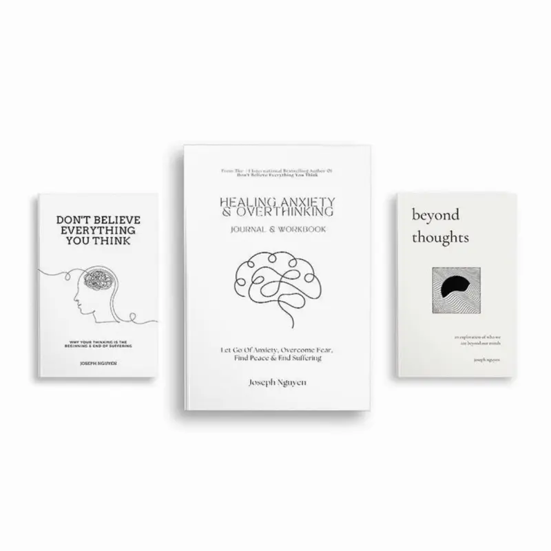 Beyond Suffering Bundle: Don't Believe Everything You Think, Beyond Thoughts, Healing Anxiety & Overthinking Workbook/Journal - 3 Best-Selling Books in Leather-Look Edition