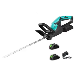 22 Inch Cordless Hedge Trimmer with Brushless Motor - Dual Action Blades, 20V Lithium Ion Battery, Lightweight Design, Safety Lock, and Anti Rust Steel Blade