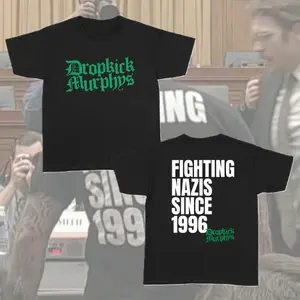 Dropkick Murphys Shirt, Fighting Nazis Since 1996, Casual Unisex Vintage Retro, Fashion Cotton, Full Colors, Full Sizes, For Men, For Women