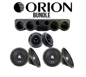 Orion Car Audio Bundle – Elite Audio 38" Roof Panel for 4×6.5" & 2×3.8" | Includes 2 Pairs Orion XTR652NEO 6.5" Midrange Speakers + Orion CTW2.0NEO Bullet Tweeters | Chevy Logo Black