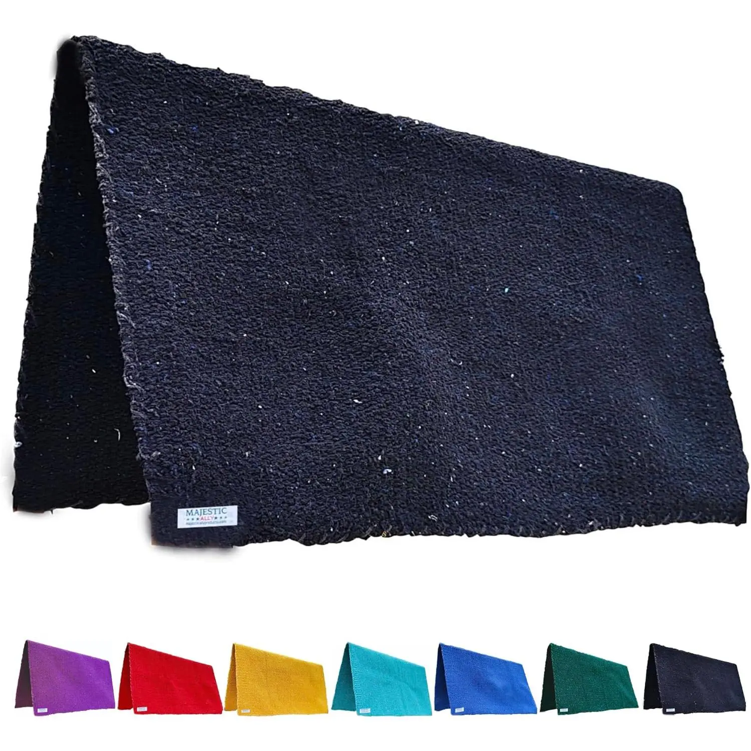 Traditional Solid Color 34"x 36" Acrylic Saddle Blanket with Hemline Edges, 3.7 lbs (Black) - Home & Festive Party Supplies Gift