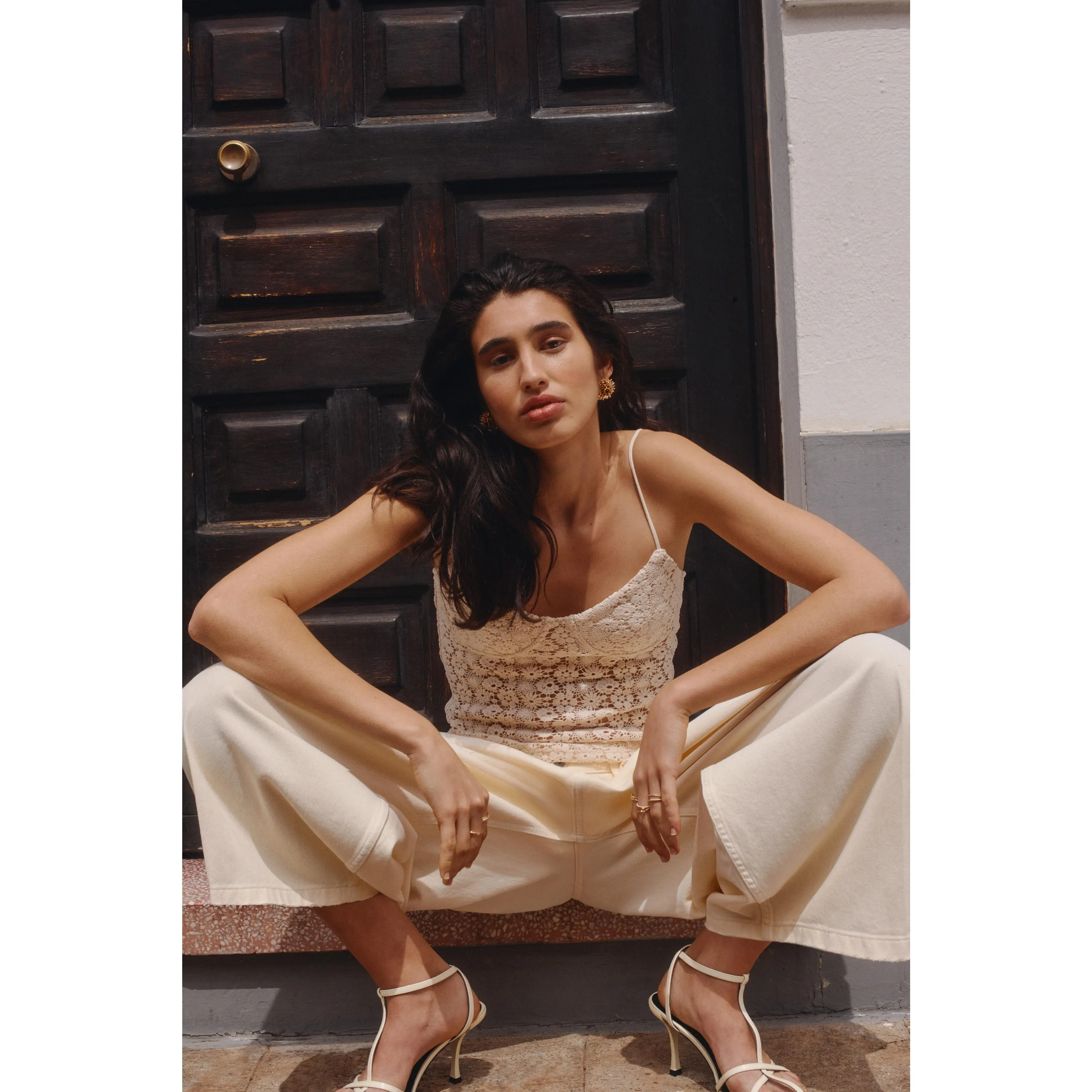 H&M Crochet-look strappy top