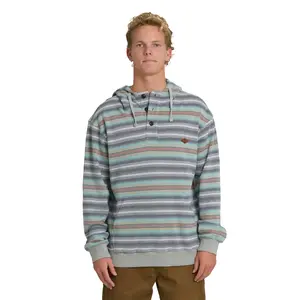 BILLABONG Men's Billabong Long Sleeve Rancho Pullover Yd Pullover Hoodie For Men, Collar Placket, Kangaroo Pocket, Regular Fit, Regular Fit Hooded, Beach Weekend Getaways