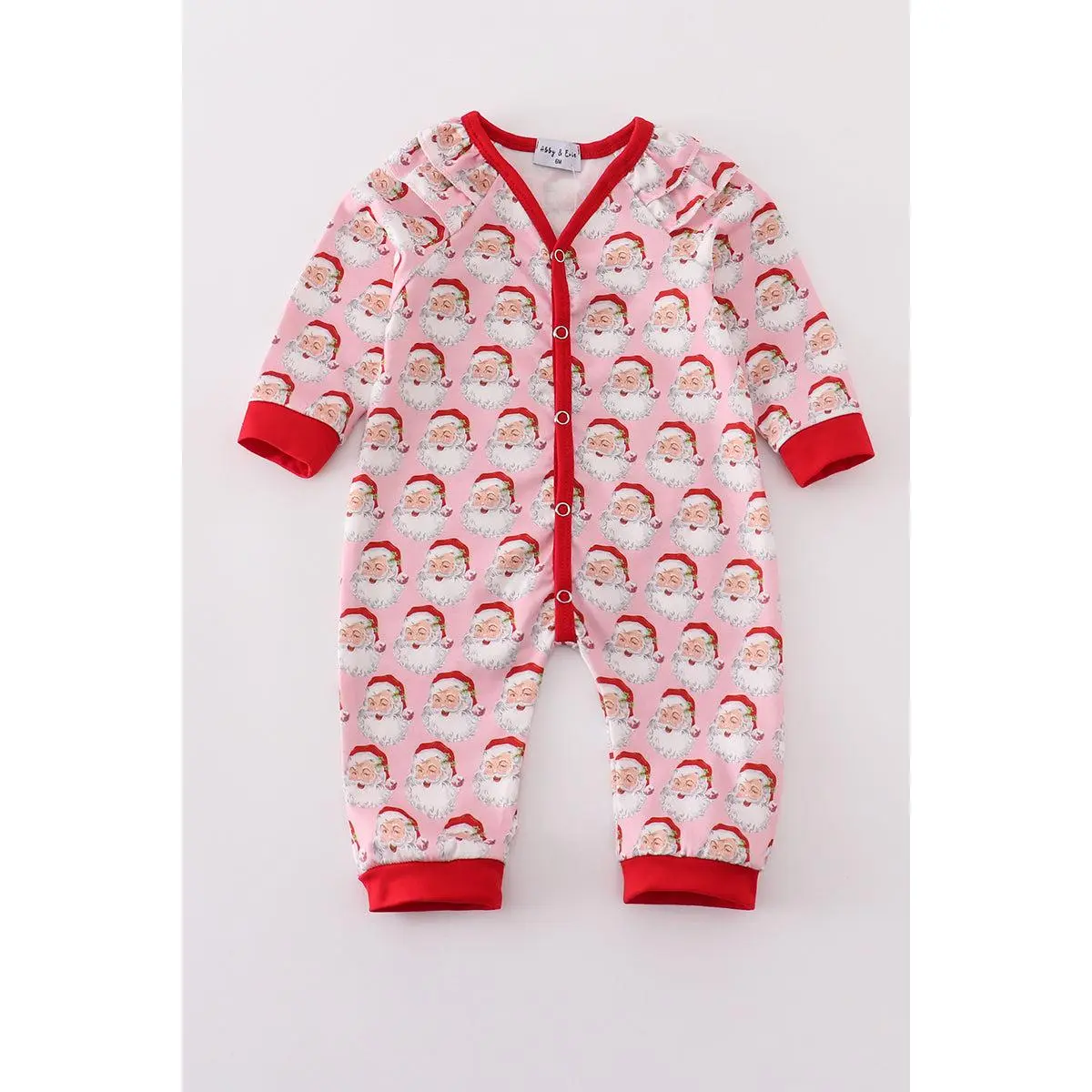 Pink christmas santa claus girl romper