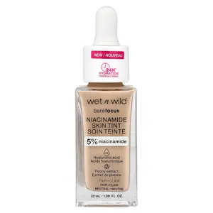 wet n wild Barefocus, Niacinamide Skin Tint, 1116087 Fair, 1.08 fl oz (32 ml)