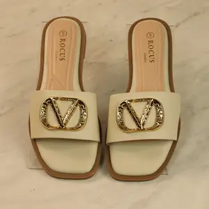 Women's Open Toe, Slip On Sandal Comfort Fit with Stone Embellishment