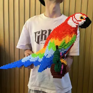 Parrot 3D Puzzle Building Block Ornament, Room Decor, Home Decoration, Party Decor, Collectible Statue, DIY Craft Gift
