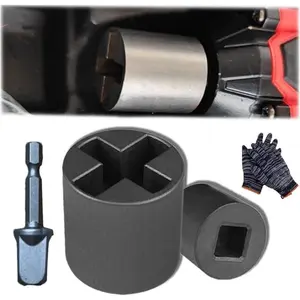 Heavy-Duty 1/2 Inch Drive Socket Adapter for Scissor Jack Universal RV Maintenance Tool Rust-Resistant Power Drill Adapter with Quick-Release