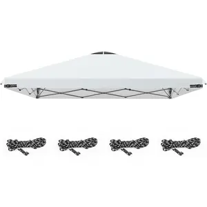 10x10ft Replacement Canopy Top with Air Vent, Waterproof & UV Protection Canopy Tent Top Cover for Straight Leg Canopy Frame - for Outdoor, Patio, Event, Trade Show (White, 10x10ft)