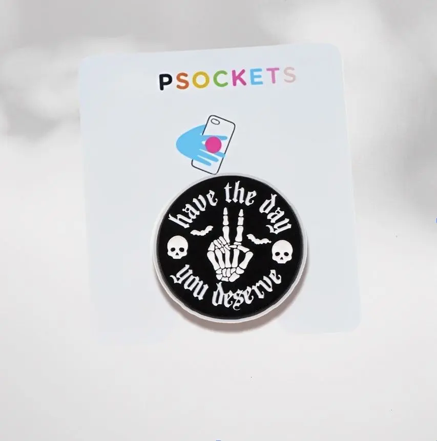 Have The Day You Deserve: Sparkly Black Resin Phone Grip, Trendy Phone Accessory, Perfect Gift For Her Cellphone Grip Smartphone Grip