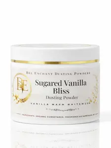 Bee Enchant’s Sugared Vanilla Bliss Body Dusting Perfume Powder- Scented - Finely Milled powder Talc-Free Fragrance Vanilla Daily- Natural Shower Powder
