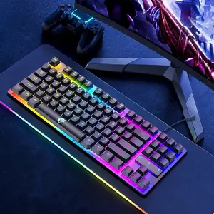 K87 RGB Mechanical Gaming Keyboard, 87-Key Ergonomic Design, Illuminated Backlight, Durable Wired Keyboard for PC & Laptop, Office & Gaming Use, Mechanical Backlit Keyboard