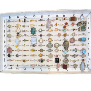 Live Jewelry C: Silver Rings Moonstone Whimsical Witchy 925 Sterling Round Gemstone Polished Gemstone