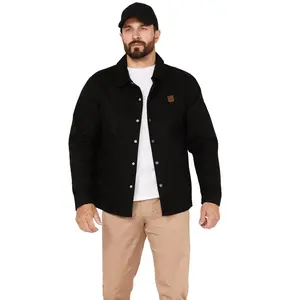 Brixton Men's Beta Coaches Solid Print Wind And Water Repellent Jacket - 03349-Black