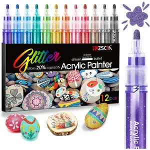 Large  Glitter Markers Pen, 12 Colors Stocking Stuffers Gifts, Metallic Shimmer Markers for Doodle Writing, Glitter Art Crafts Gifts Trendy Stuff Christmas Stocking Stuffers
