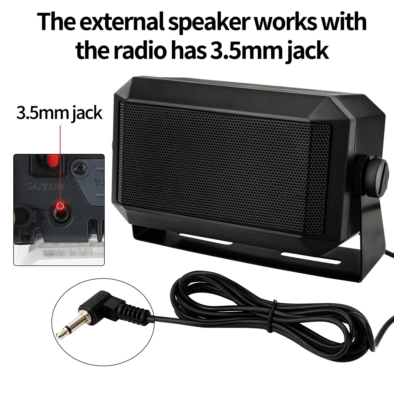 Rectangular External Communications Speaker CB Radio Speaker for Ham Radio, External Scanners for All 3.5mm Audio Plug CB Radios and Mobile Radios