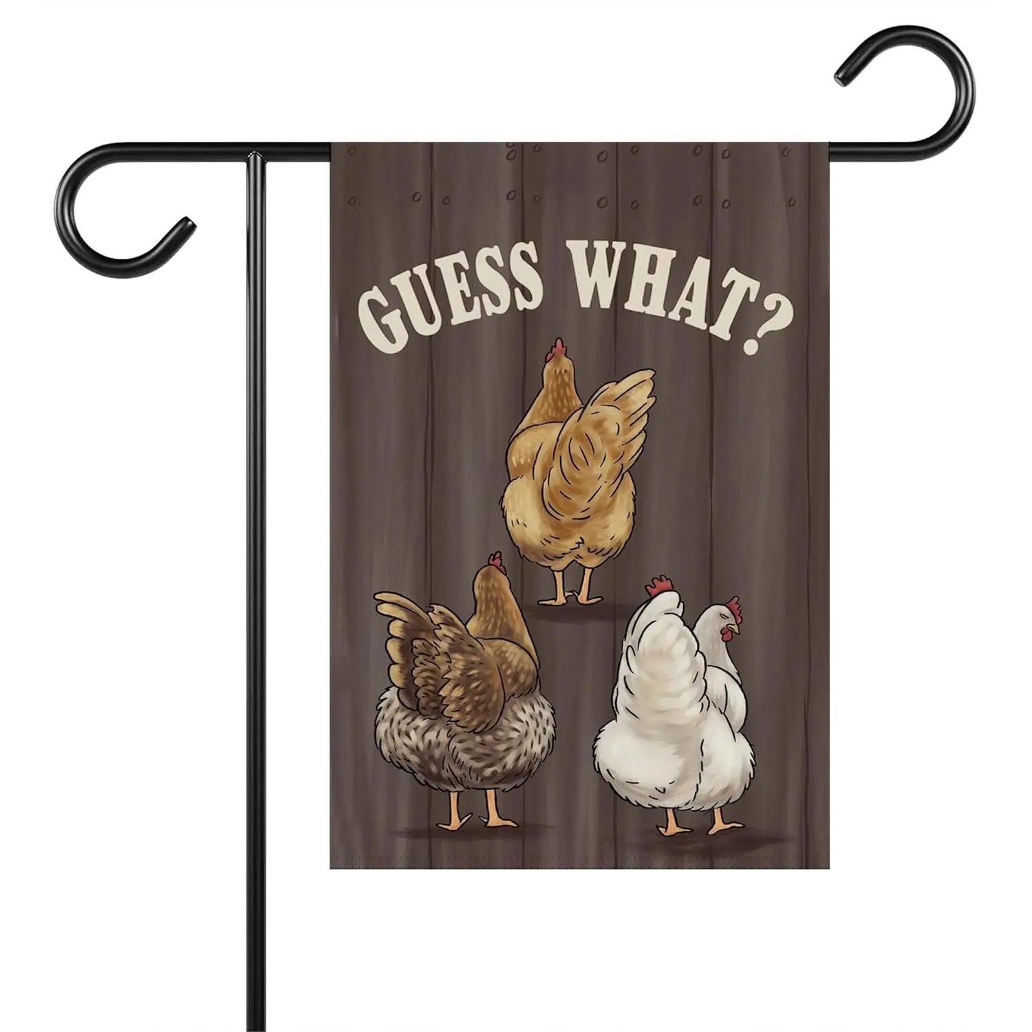 Guess What Garden Flag - Funny Chicken Butt - Good Ideas Outdoor Decoration And Garden Terraces - Humorous Chicken Flag Gift Housewarming Or Holiday - Outdoor Yard Banner 12X18 Inch