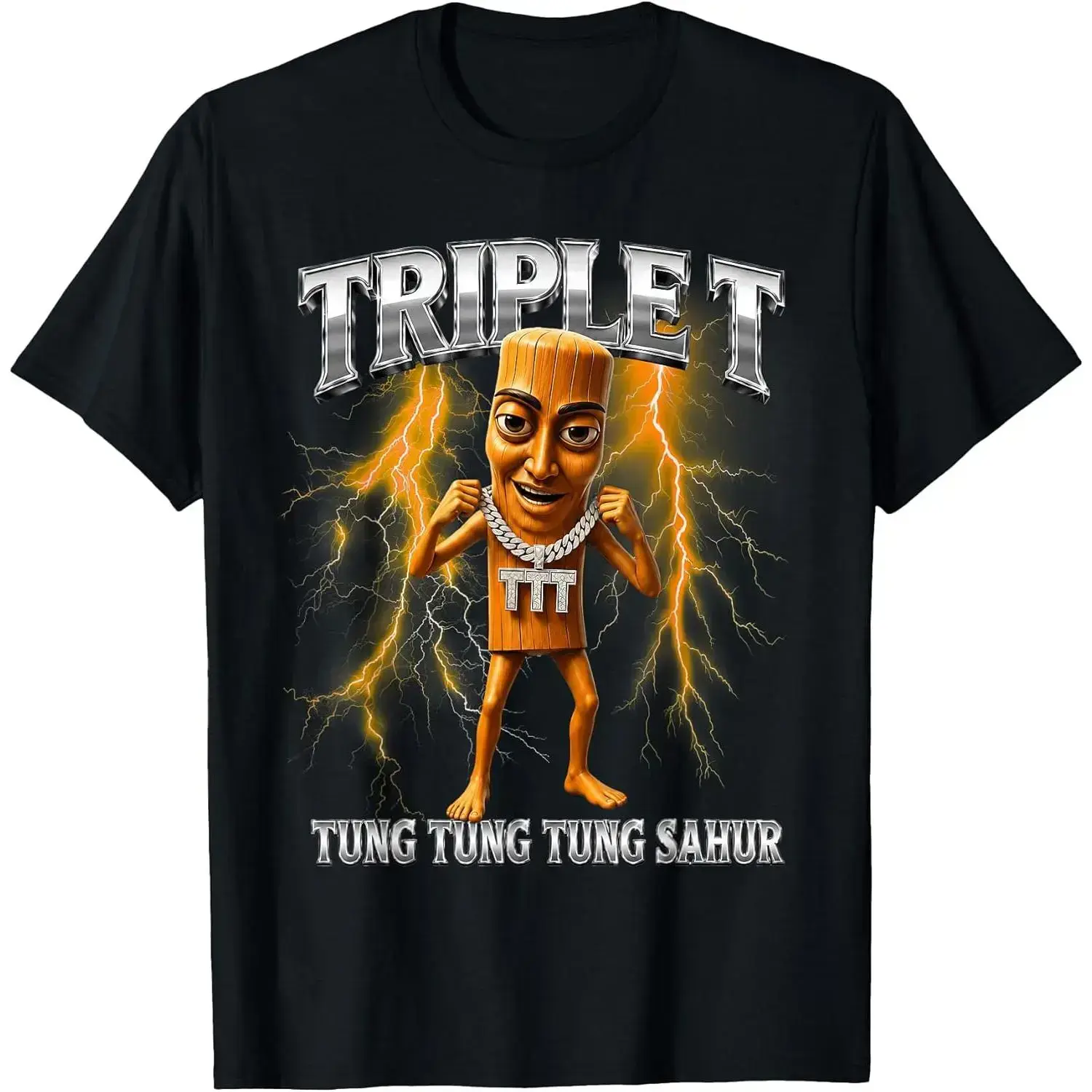 Women's Men Tung Tung Tung Sahur Brainrot Meme Shirts Triple T T-Shirt Summer Pure Cotton Short Sleeved Streetwear Gifts Unisex