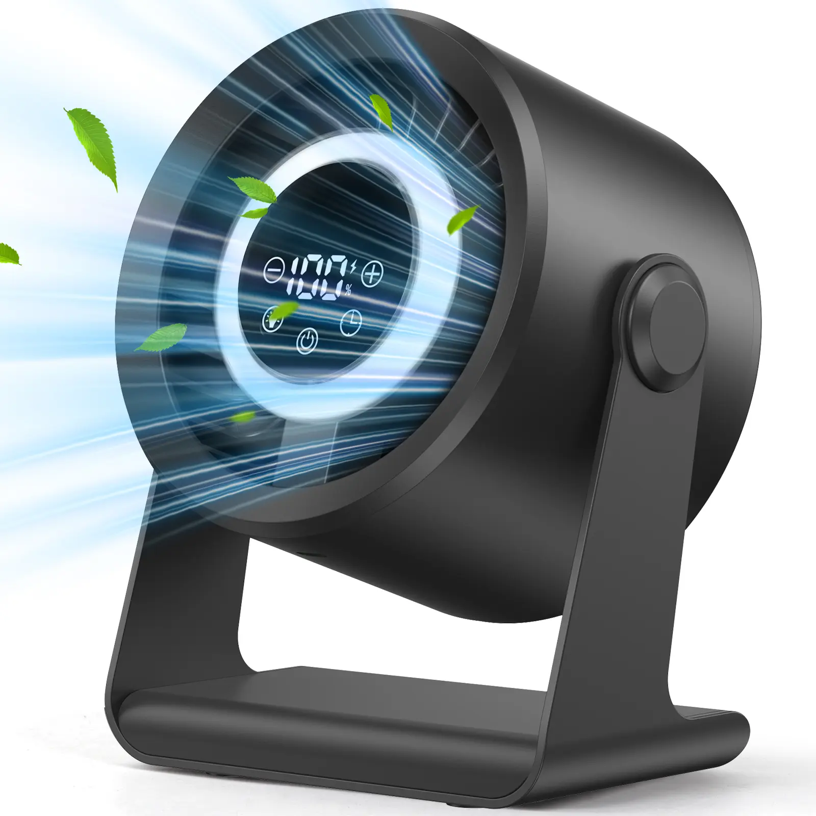Rechargeable Silent Cooling Fan,1-120 Speeds,1-5H Timer,Touch Control,Multi-Color LED Light,Scented Compartment,4000mAh Cordless Table Fan,Quiet cool Fan For Bedroom Home Office Travel