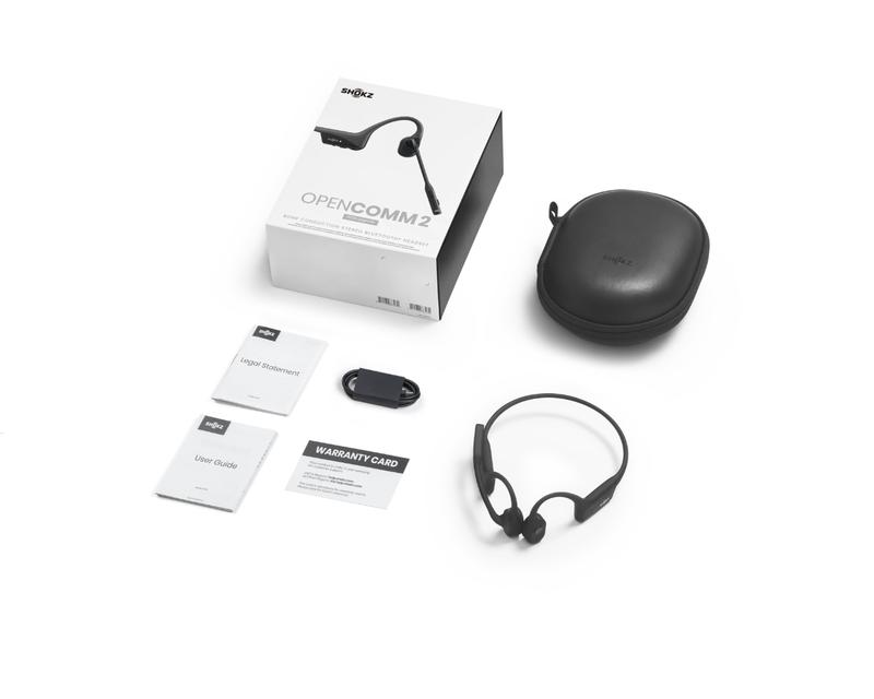 SHOKZ OpenComm2 - Open-Ear Bone Conduction Headphones, Wireless Bluetooth Computer Headsets with Noise Canceling Mic and Mute Button for Work, Call, Meeting, 16 Hours Talk Time for Mobile & PC, Black