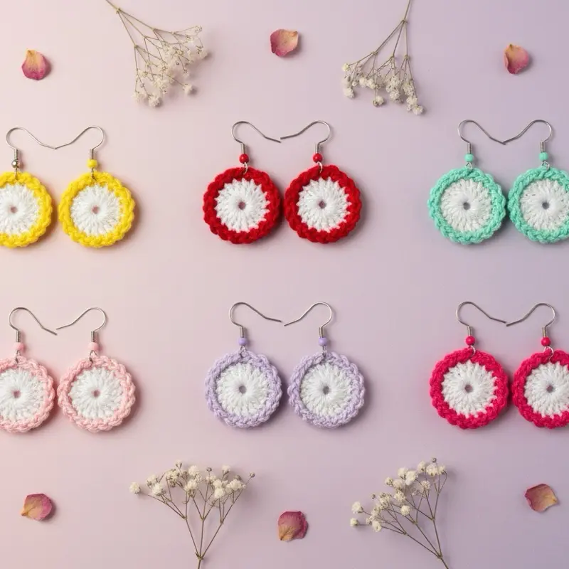 Women's Handmade Micro Crochet Teardrop Dangle Earrings Set - Non Tarnish Cottagecore Casual Outfits Jewelry, Hypoallergenic  Earrings for Women, Teardrop Design, Non Tarnish Jewelry