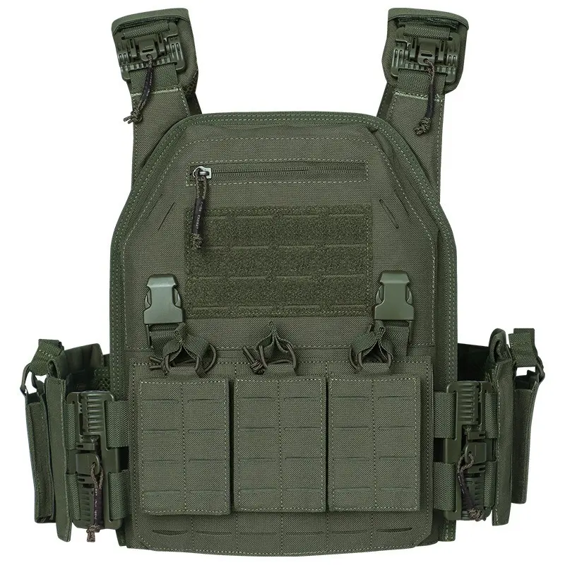 Tactical Vest Plate Carrier in Laser Cut Oxford Cloth with Modular MOLLE for Customizable Gear Mounting, Ideal for Hiking and Tactical Drill, Outdoor Missions, Molle Mounts, Modular Molle Storage